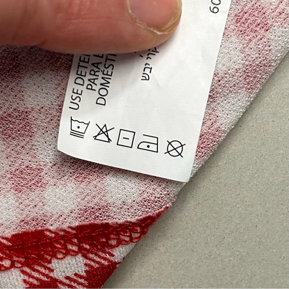 DEX red and white gingham jumpsuit/ romper size L - Picture 5 of 10